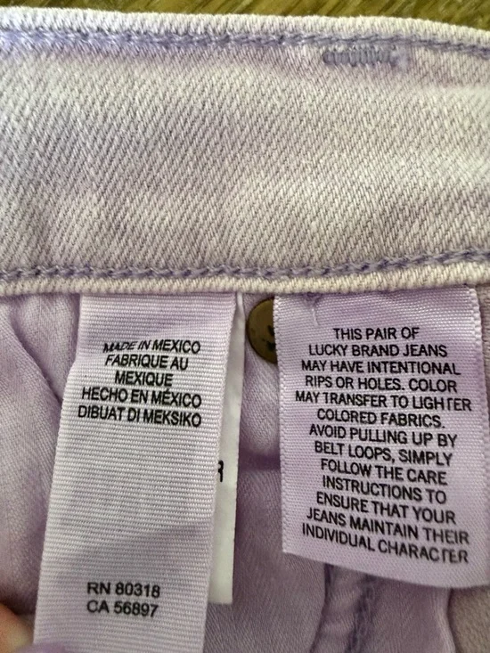 Lucky Brand The Cut Off Denim Shorts -Sz 14 -Lavender Purple - Picture 5 of 14